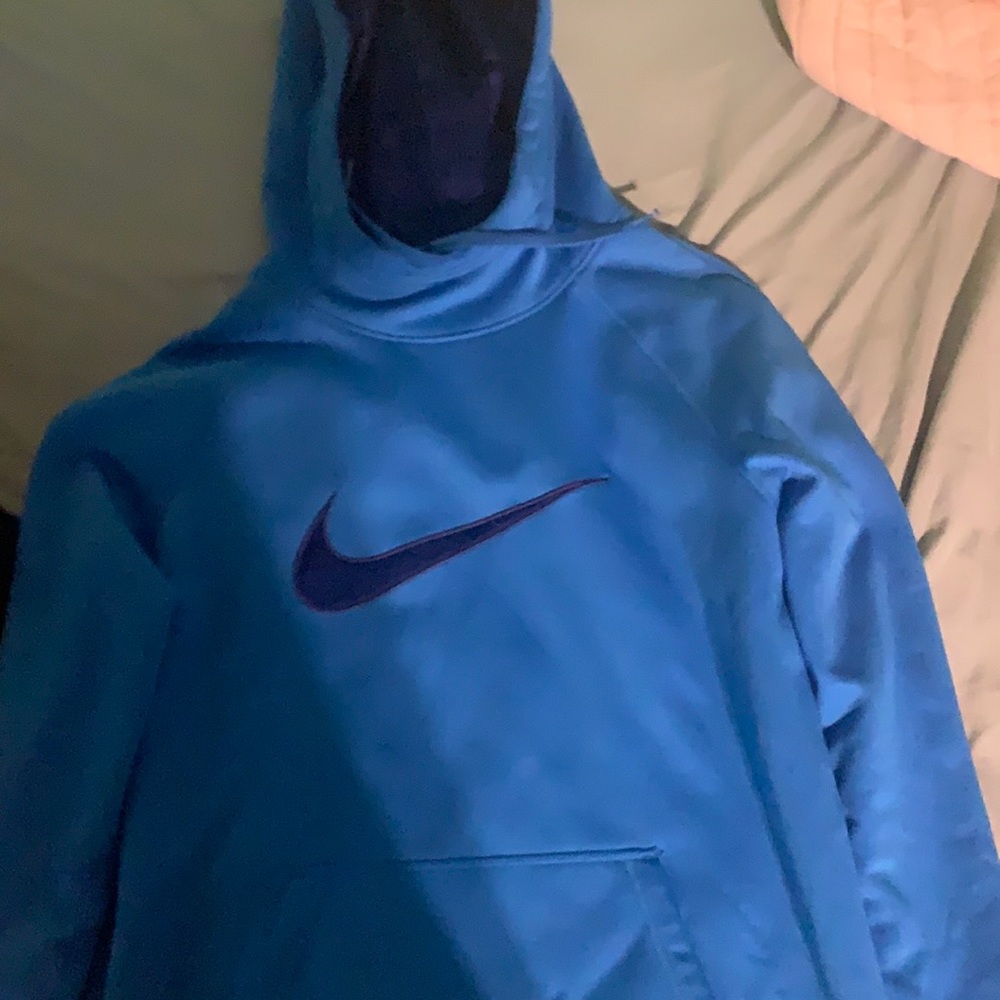 blue nike funnel neck hoodie